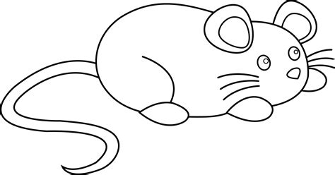 Cute Mouse Line Art Free Clip Art