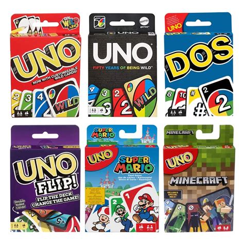 Mattel Games Uno Card Game Series Flip Dos Classic 50th Anniversary