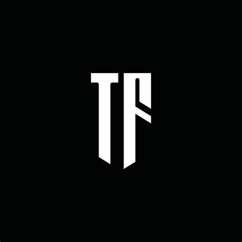 Tf Logo Monogram With Emblem Style Isolated On Black Background 3739712