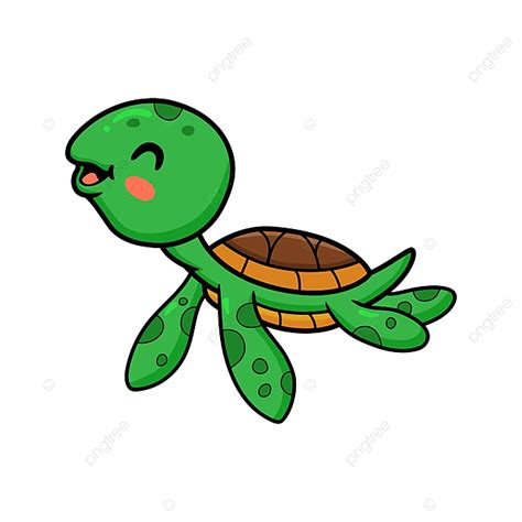 Swimming Turtle Clipart Transparent Background Cute Little Turtle