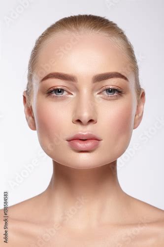 Beauty Portrait Of Beautiful Girl With Nude Makeup Stock Photo Adobe Stock