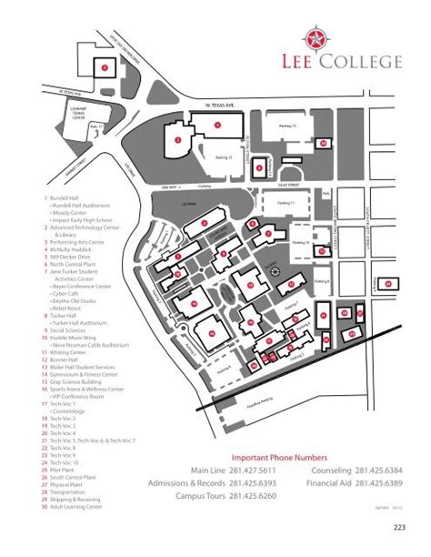 Campus Map And Service Area Lee College