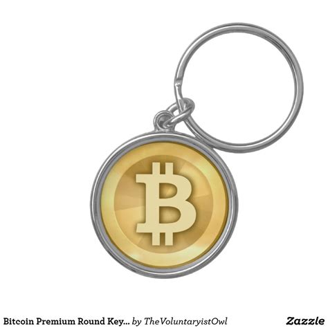 Bitcoin Premium Round Keychain Zazzle Keychain Charm Rings Metal