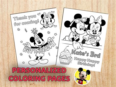 See our coloring pages collection below. Mickey Minnie Mouse Birthday Party Coloring Pages | Etsy