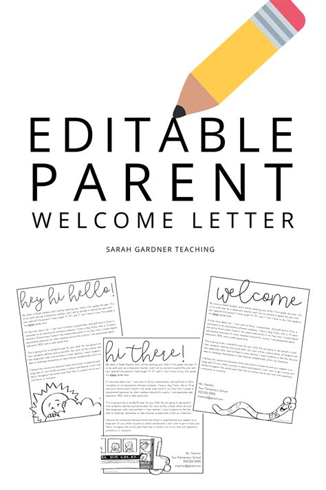 Editable Back To School Parent Welcome Letter Parent Welcome Letter