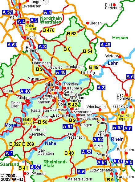 Distance Distances Map Airport Hahn Germany Frankfurt Road Boppard