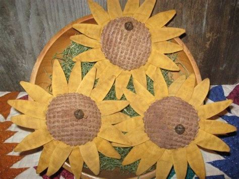 Primitive Pattern Epattern Folk Art Primitive Summer Sunflower Etsy