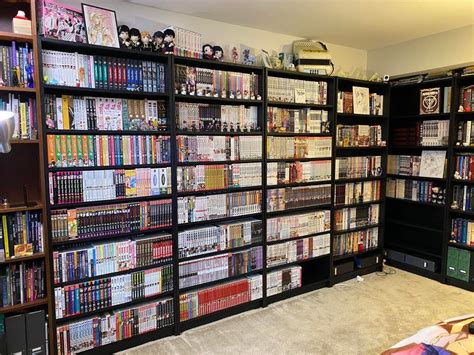 Finally Finished A Complete Overhaul Of My Manga Shelves Lower Shelves Mostly Double Stacked