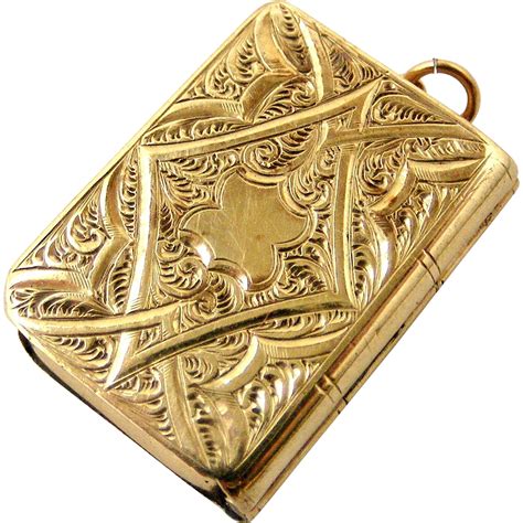 Beautiful French antique gold fill book locket or reliquary from ...