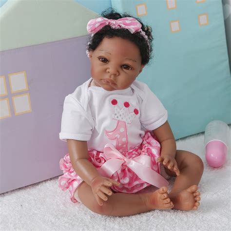 22 Inches Black Newborn Baby Girl Doll For Sale Cheap