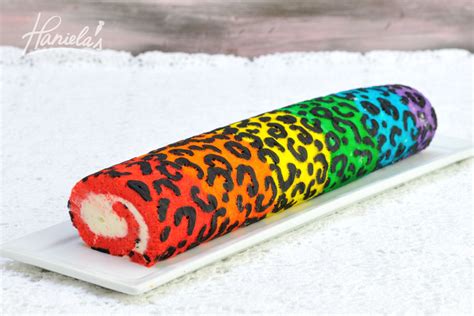 Hanielas Rainbow Leopard Cake Roll With Marshmallow