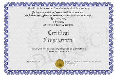 Certificat D Engagement