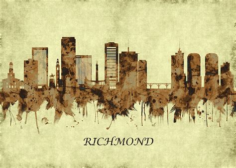 Richmond Virginia Cityscape Mixed Media By Nextway Art Fine Art America