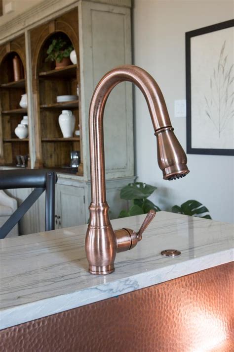 Your custom copper sink sold direct to you. White Cottage Kitchen with Copper Faucet and Sink | HGTV