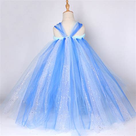 فستان طويل إلسا المجمد سباركلي للفتيات أزياء هالوين للأطفال فساتين ديزني سنو الملكة الأميرة الزي