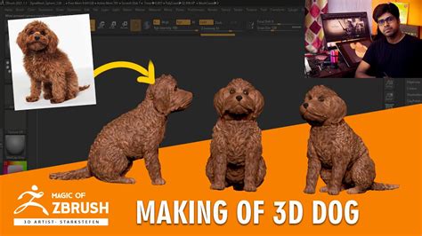Making Of 3d Dog Sculpture Using Zbrush For 3d Printing By Starkstefen