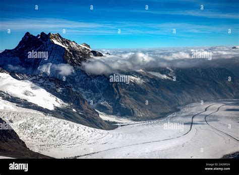 Three Famous Swiss Mountain Peaks Eiger Mönch And Jungfrau Stock