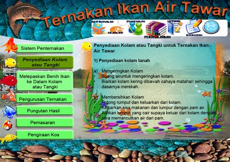 Ikan air tawar merupakan ikan yang dalam hal ini menghabiskan sebagian atau seluruh hidupnya di air tawar, misalnya sungai dan danau, yang dengan salinitas kurang dari 0,05%. TERNAKAN IKAN AIR TAWAR