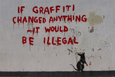 Banksy Canvas Print If Graffiti Changed Anything Giclee Etsy