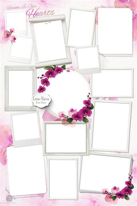 Orchid Memorial Photo Collage Template Xo Memories