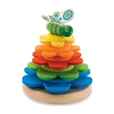 Wood And Felt Butterfly Stacking Toy By Little Baby Company