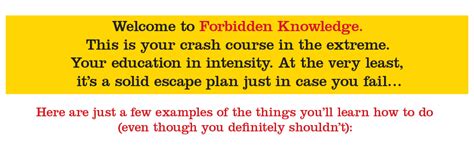 Forbidden Knowledge 101 Things No One Should Know How To Do Brooks Owen 9781507211076 Books