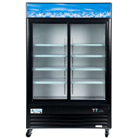 Avantco Gds47 Hc 53 Black Sliding Glass Door Merchandiser Refrigerator
