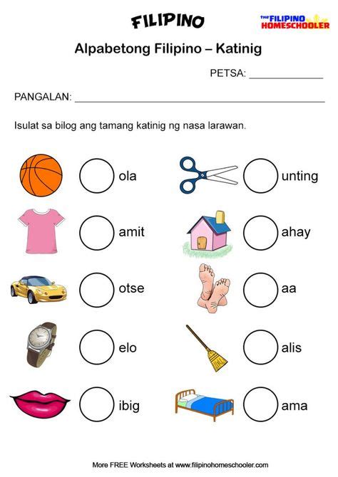 14 Learning Tagalog Ideas Kindergarten Reading Worksheets Elementary