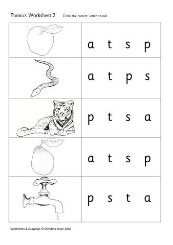 Phonics Picture Match 2 S A T P Teaching Resources Jolly Phonics