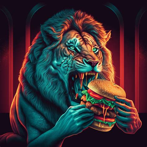 Lion Eating Hamburger By Ecco512 On Deviantart