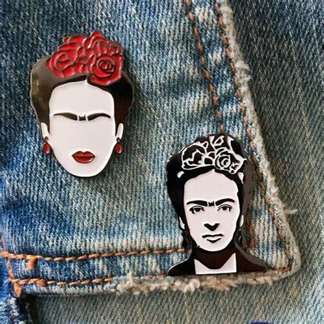 frida kahlo enamel pin cejas enamel pins label pin frida kahlo t etsy enamel pins pin