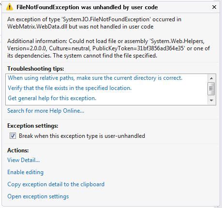 Could Not Load File Or Assembly System Web Helpers Error On Iis
