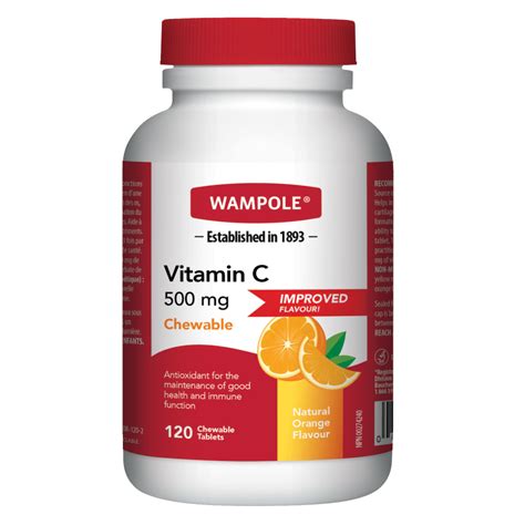 Vitamin C 500mg Chewable Orange Wampole