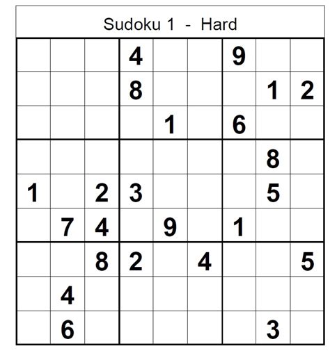 Sudoku Hard Pdf