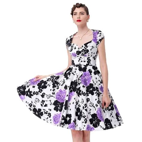 Belle Poque Audrey Hepburn Robe Retro Rockabilly Dress 2018 Jurken 60s Swing Floral Pin Up Women