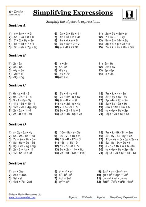 6th Grade Math Worksheets Printable Pdf Worksheets