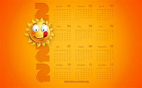 2022 Calendar Yellow Summer Background 2022 All Months Calendar