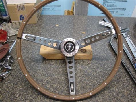 Buy 1965 1966 Mustang Wood Steering Wheel Complete Original Ford In
