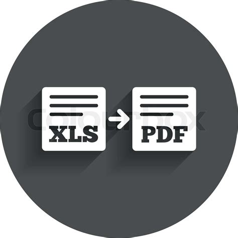 Exportieren Sie Xls In Pdf Symbol Datei Dokument Symbol Stock Vektor Colourbox