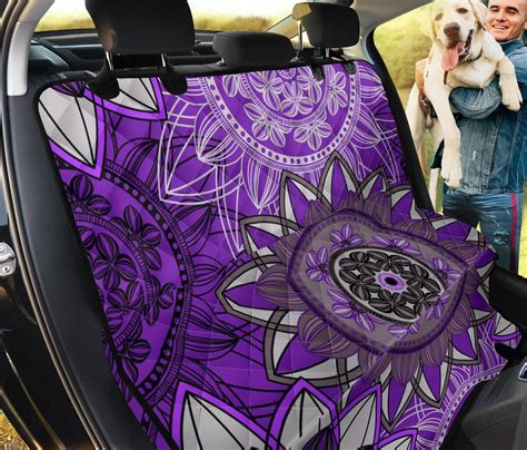 Purple Floral Mandalas Car Back Seat Pet Seat Covers Backseat Etsy