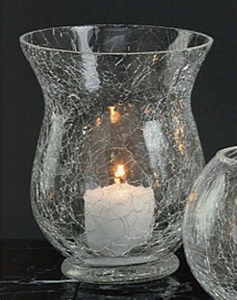 475 Crackle Glass Hurricane Candle Holders Set Of 6 Candle Accessories