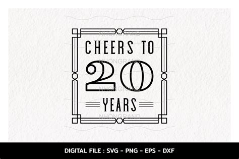 cheers to 20 years anniversary graphic by nhongrand · creative fabrica