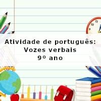 Atividade de português Vozes verbais 9º ano Acessaber
