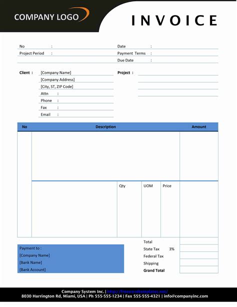 Invoice Template Ms Word Invoice Template Ideas Riset