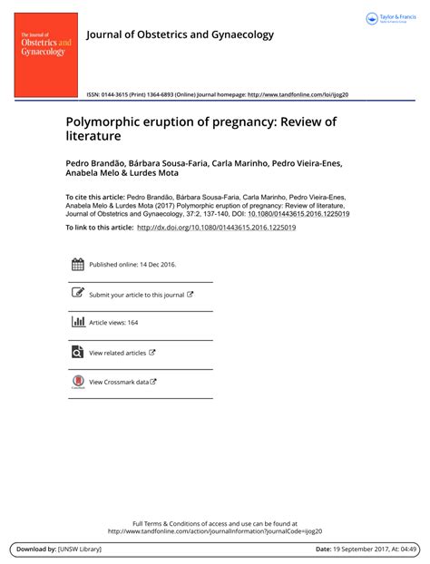 Pdf Polymorphic Eruption Of Pregnancy Review Of Literature