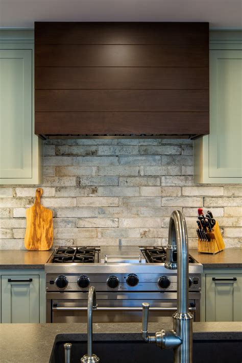 Love How This Dark Walnut Range Hood Pops Aginst The Rest Of This