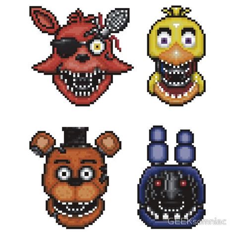 Five Nights At Freddys 2 Pixel Art Withered Classics Sticker Pack