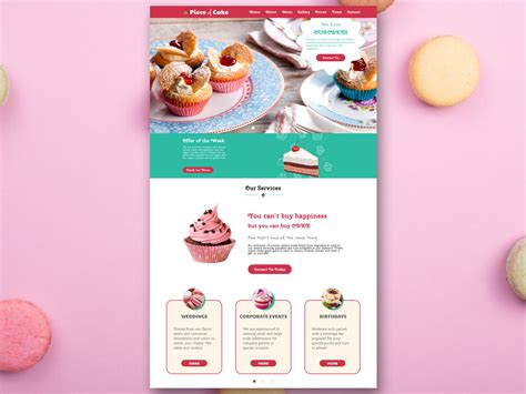 Piece Of Cakes Landing Page Design By Viktoria Bondarenko On Dribbble
