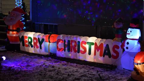 Merry Christmas Sign Airblown Inflatable Santa Snowman Youtube