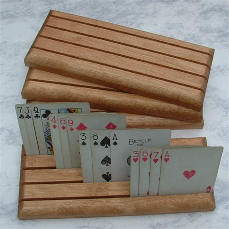 Playing Card Holder Set Of 4 Etsy